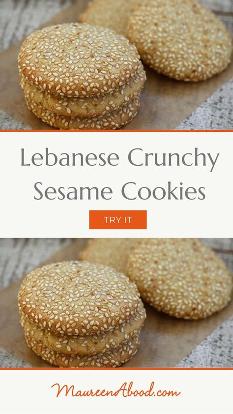 If there is one cookie I want to eat every single day, it’s my crunchy sesame seed cookies. So crisp, light, and nutty, they are a perfect combination of flavor and texture. Keep the cookies in an airtight container. Sesame Seed Dessert, Sesame Dessert Recipes, Greek Sesame Cookies, Sesame Biscuits Recipes, Lebanese Cookies Recipes, Mediterranean Cookies, Honey Sesame Seed Cookies, Sesame Seed Recipes, Lebanese Cookies