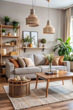 Livingrooms Design Ideas 2024 Modern, Minimal Modern Living Room, Warm Room Aesthetic, Boho Minimalist Living Room, Nordic Living Room Inspiration, Room Aesthetic Ideas, Vibrant Rugs, Living Room Design Inspiration, Home Design Living Room