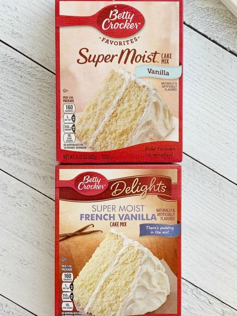 Cherry Vanilla Coke, Vanilla Cake Mix Recipes, Pudding Cake Mix, Doctored Cake Mix Recipes, Cake Mix Doctor, Strawberry Crunch Cake, Cake Mix Recipe, Box Cake Recipes, French Vanilla Cake