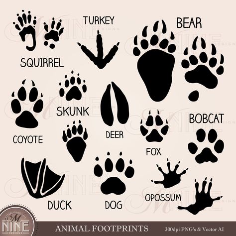 Animal Paw Prints, Tiger Scouts, Animal Stencils, Animal Adventures, Dog Bear, Reloading Bench, Animal Footprints, Album Photo Scrapbooking, Animal Tracks