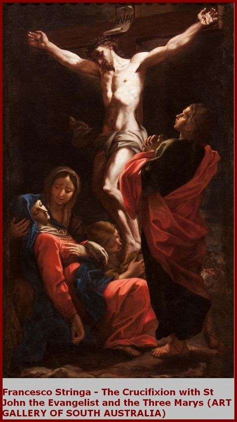 Francesco Stringa - The Crucifixion with St John the Evangelist and the Three Marys (ART GALLERY OF SOUTH AUSTRALIA) St John The Evangelist, The Crucifixion, John The Evangelist, South Australia, St John, Art Gallery, Angel, Australia, Art