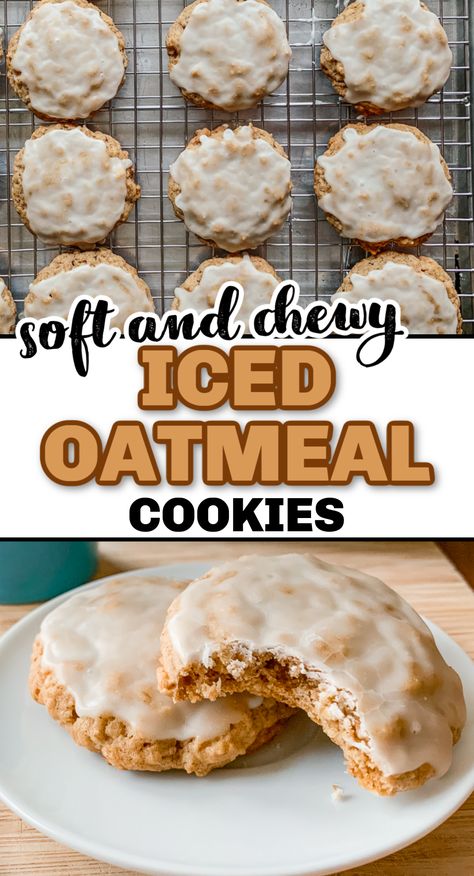 Soft And Chewy Oatmeal Cookies, Soft Oatmeal Cookies, Chewy Oatmeal Cookies, The Best Oatmeal, Best Oatmeal Cookies, Iced Oatmeal Cookies, Cookie Recipes Chewy, Oatmeal Cookies Chewy, Lost 100 Pounds