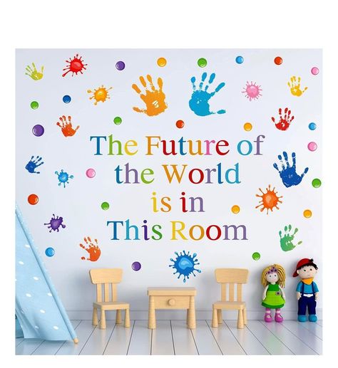 Colorful Inspirational Handprint Motivational Classroom School Wall Decoration, Bilik Permainan, Vinyl Painted, Classroom Wall Decor, Inspirational Wall Decals, Preschool Classroom Decor, School Wall Art, Playroom Wall Decor, Nursery School