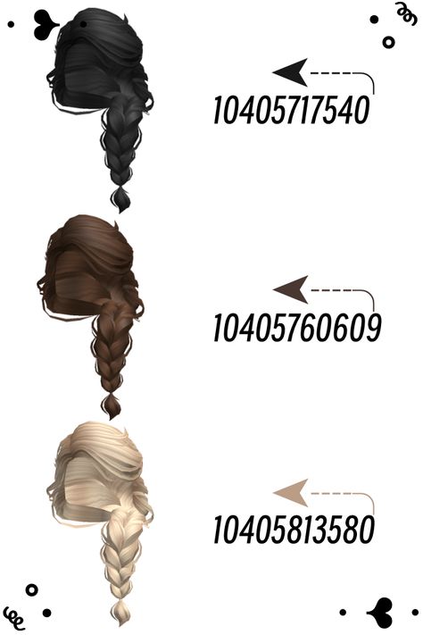 Roblox Braid Hair Codes, Roblox Blonde Braid Hair Codes, Roblox Hair Codes, Avatar Clothes, Messy Blonde Hair, Roblox Face, Brown Hair Roblox, Roblox Hair, Hair Codes