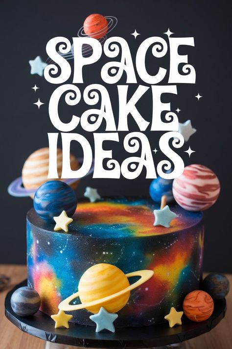 25+ Unique Rocket Ship Cake Space Theme Ideas to Inspire You Galaxy Cake With Planets, First Trip Around Sun Cake, 10th Birthday Boy Cake Ideas, Solar System Birthday Party Ideas, Planet Birthday Party Ideas, Solar System Cakes For Kids, Easy Galaxy Cake, Cake Space Theme, First Trip Around The Sun Birthday Party Cake