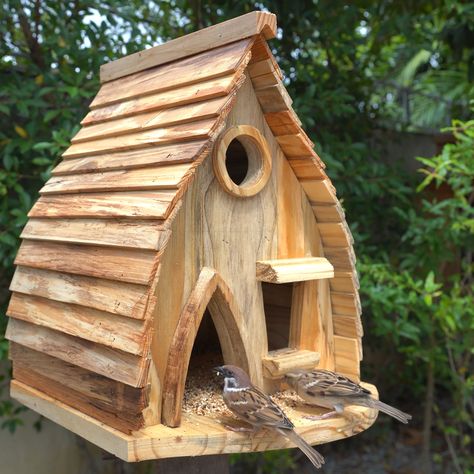 Turning old pallets into most impressive wooden bird house and bird feeder | nest box, birds | Turning old pallets into most impressive wooden bird house and bird feeder | By Woodworking Tools TV Cool Bird Houses, Bird House Plans Free, Tre Kunst, Wooden Bird Feeders, Homemade Bird Houses, Bird Houses Ideas Diy, Bird House Feeder, Nest Box, Wooden Bird Houses