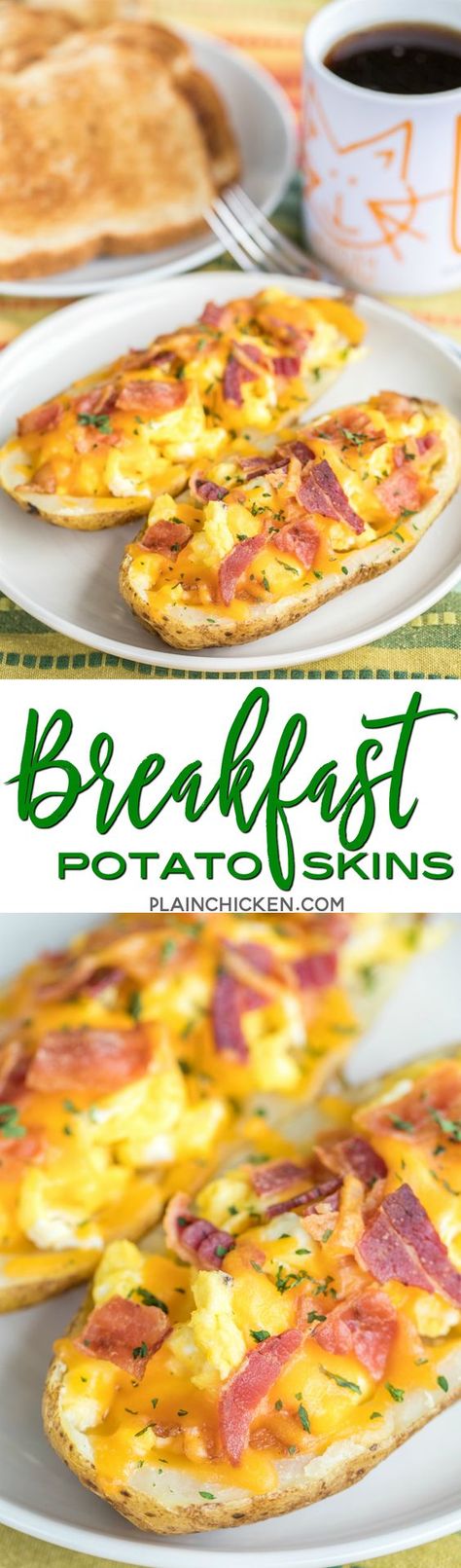 Breakfast Casserole With Bread, Breakfast Potato, Eggs Potatoes, Queso Cheddar, Breakfast Potatoes, Potato Skins, Breakfast Meal Prep, Breakfast Brunch Recipes, Breakfast For Dinner