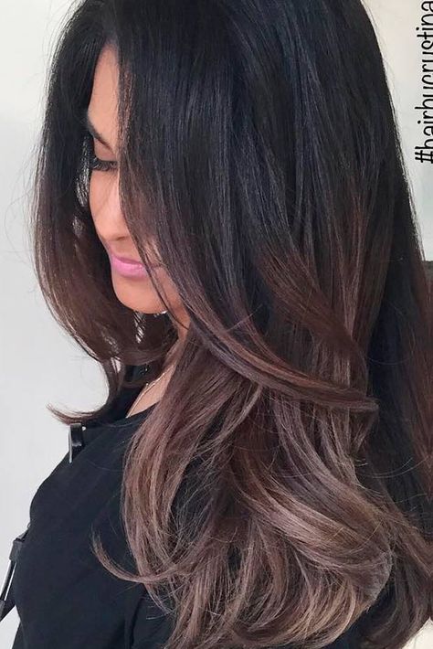 Hottest Brown Ombre Hair Ideas ★ See more: http://glaminati.com/brown-ombre-hair-ideas/ Hair Winter, Auburn Balayage, Brown Ombre Hair, Brown Hair Balayage, Brown Balayage, Balayage Brunette, Side Bangs, Ombre Hair Color, Dark Brown Hair