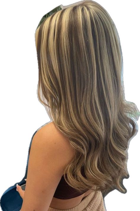 Korean Haircuts, Chunky Blonde Highlights, Longhair Hairstyles, Summer Hair Color Ideas, Rambut Brunette, Chunky Highlights, Brunette Hair With Highlights, Hair Streaks, Dirty Blonde Hair