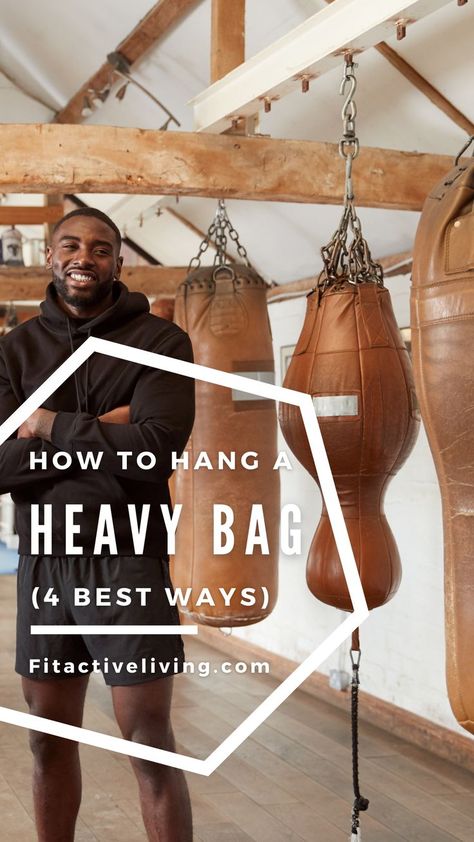 How To Hang A Heavy Bag Punching Bag Workout, Workout From Home, Workout Room Home, Diy Home Gym, Health Fitness Nutrition, Gym Weights, How To Hang, Heavy Bags, Active Living