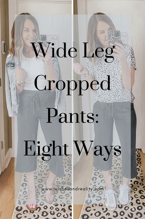 Wide Leg Capris Outfit Summer, Wide Leg Crops Outfit, Cropped Pants Outfit Summer, How To Wear Wide Leg Cropped Pants, Wide Leg Capri Outfit, Crop Pants Outfit, Wide Leg Crop Pants Outfit, Wide Leg Cropped Pants Outfit, Cropped Wide Leg Pants Outfit