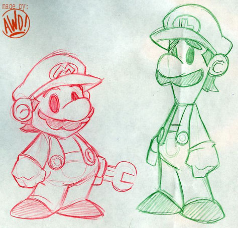 Luigi Reference, Cool Mario Art, Random Art Sketches, Video Game Characters Drawings, Drawing For Brother, Luigi Sketch, Super Mario Bros Drawing, Mario Bros Drawing, Mario Reference