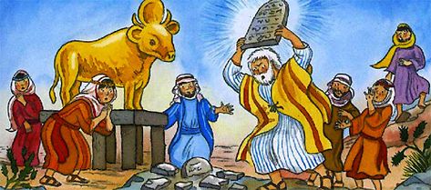 Exodus 10, Graven Images, Golden Calf, The Exodus, Class Pictures, Bible Illustrations, 10 Commandments, Kids Bible, Ten Commandments