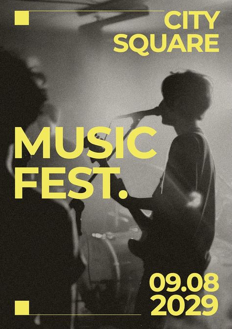 Music festival poster template, editable design | premium image by rawpixel.com / bass Music Band Posters Graphic Design, Minimalist Concert Poster, Poster Design Music Festival, Classical Concert Poster Design, Music Festival Flyer Design, Concert Design Poster, Music Festival Graphic Design, Poster Festival Music, Music Festival Poster Design Inspiration