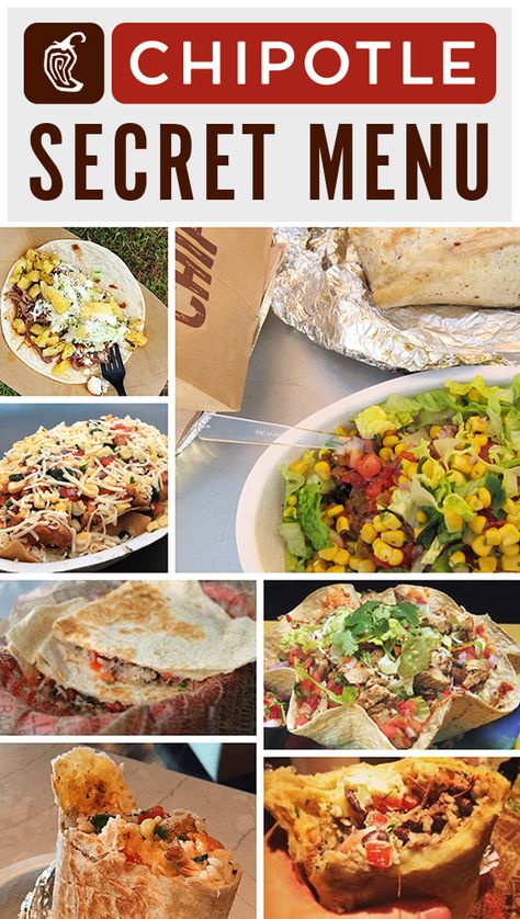 These all look so good! Restaurant Meal Prep Hack, Chipotle Hacks, Dragon Sauce, Restaurant Hacks, Chipotle Menu, Healthy Homemade Ice Cream, Restaurant Copycat, Copy Cats, Secret Menu Items