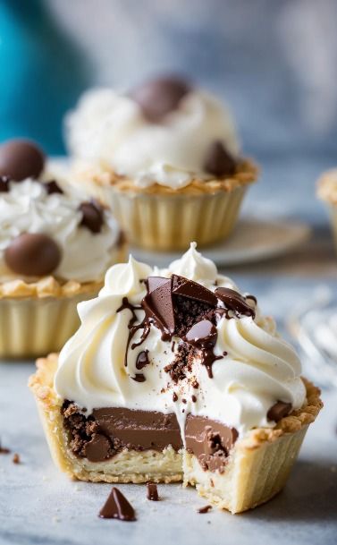 Mini French Silk Pies Recipe - Recipes, Tasks & Tools Mini French Silk Pie Recipe, Mini Pie Bar, Silk Pie Recipe, Mini Pie Recipes, French Silk Pie, Mini Dessert Recipes, Silk Pie, Dessert Bites, Mini Dessert