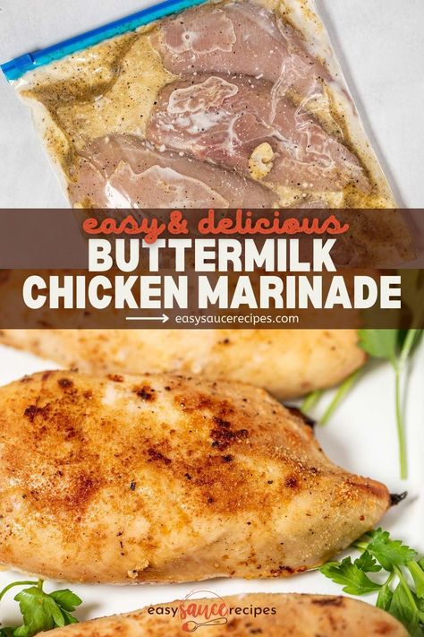 Buttermilk Marinade for Chicken creates the most tender, juicy chicken recipes! This easy buttermilk chicken brine is a must-try. Soaking Chicken In Buttermilk, Buttermilk Chicken Brine, Buttermilk Marinated Chicken Oven Baked, Chicken Recipes With Buttermilk, Buttermilk Soaked Chicken, Soak Chicken In Buttermilk, Chicken Soaked In Buttermilk, Grilled Buttermilk Chicken, Chicken In Buttermilk Marinade