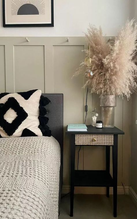 Ikea Hemnes Nightstand, Hemnes Bedside Table, Ikea Nightstand Hack, Nightstand Hack, Ikea Malm Drawers, Ikea Hemnes Hack, Bedside Table Ikea, Modern Bedroom Storage, Boho Nightstand