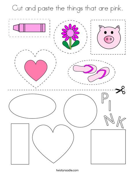 Cut and paste the things that are pink Coloring Page - Twisty Noodle Pink Coloring Page, Color Pink Crafts For Preschoolers, Letter D Math Activities For Preschool, Pink Activity For Preschool, Pink Activities, Things That Are Pink Preschool, Pink Activities For Preschool, Pink Color Activities For Preschool, Pink Worksheet Preschool