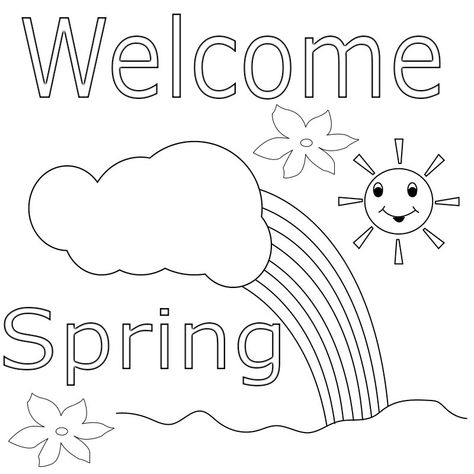 Welcome Spring Coloring Pages Printable Spring Coloring Pages, Spring Science Experiments, Spring Coloring Sheets, Spring Crafts Preschool, Spring Toddler, Planet For Kids, Art Therapy Projects, Spring Coloring Pages, Summer Coloring Pages