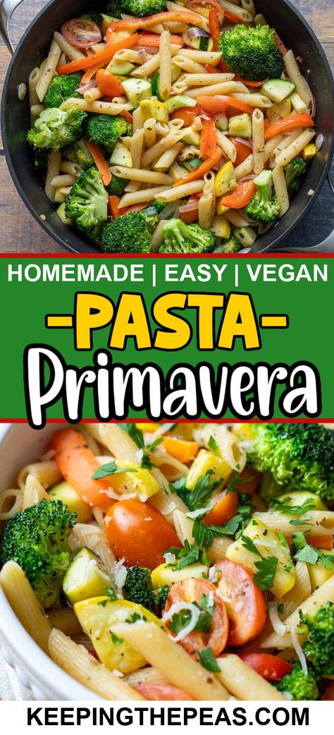 This classic Vegan Pasta Primavera is filled with assorted vegetables and herbal seasoning, making it an easy and flavorful weeknight meal in 30 minutes! Vegan Pasta Primavera, Christmas Pasta, Pasta Primavera Recipe, Vegan Recipes Videos, Pasta Primavera, Vegan Pasta, Recipe Videos, Ready Meal, Healthy Dishes