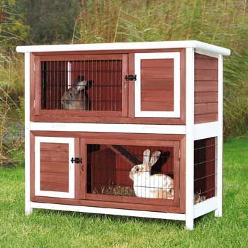 Trixie Natura Two Story Animal Hutch in Brown & White Double Rabbit Hutch, Rabbit Hutch And Run, Bunny Hutch, Rabbit Cages, Bunny Cages, Rabbit Hutch, Rabbit Cage, Rabbit Care, Bunny House