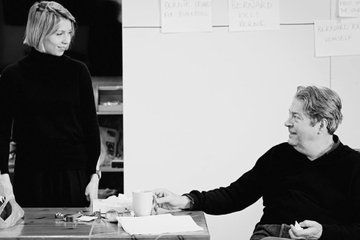 Caryl Churchill's A Number rehearsal for 14 February, 2020 debut. Roger Allam, Polly Findlay director Roger Allam, The Ruins, Churchill, Perfect Hair, A Child, Red Wine, Wine, Actors, London