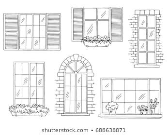 Windows vector Images, Stock Photos & Vectors | Shutterstock Window Sketch, Petit Tattoo, Window Drawing, Interior Design Sketches, Architecture Concept Drawings, Sketch Illustration, House Drawing, Drawing Images, Urban Sketching