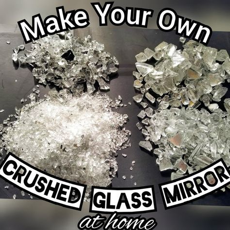 Diy Geodes, Broken Mirror Projects, Mirror Effect Spray Paint, Glass Crafts Diy, Broken Glass Crafts, Glass Trees, Painting Glass Jars, Mirror Crafts, Glass Window Art