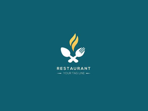 restaurant food industry logo by Tajulislam12 on Dribbble Food Industry Logo, Chef Background, Cooking Template, Fork Illustration, Abstract Plate, Menu Logo, Cafe Dinner, Decoration Business, Fresh Drink