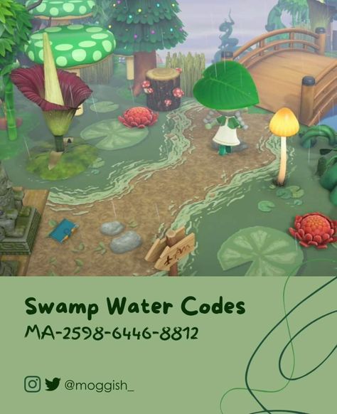 Magic Acnh Codes, Animal Crossing Swamp Codes, Swampcore Animal Crossing, Swamp Acnh Code, Swamp Island Acnh, Acnh Swamp Codes, Moon Lake Animal Crossing, Acnh Pond Code, Animal Crossing Swamp