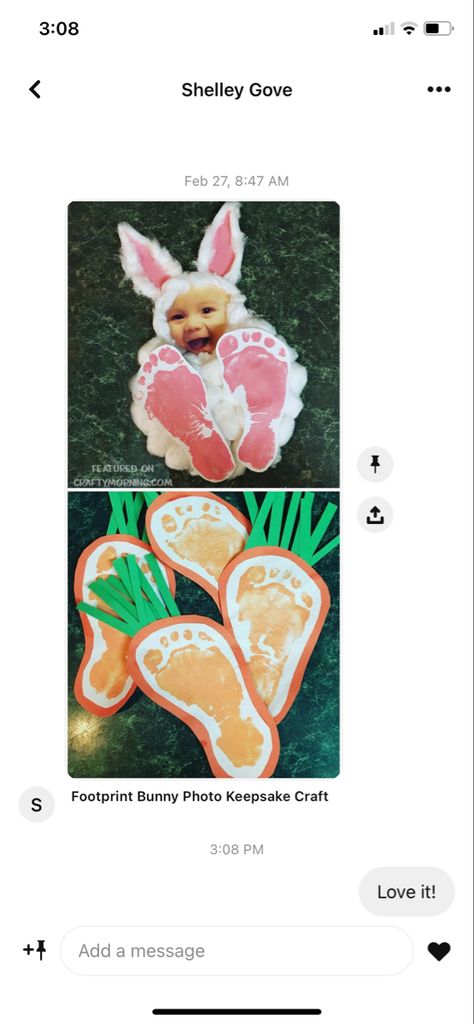 Footprint Bunny, Easter Footprint Crafts, Easter Footprint, Baby Art Crafts, Easter Art Project, Bunny Photo, Carrots Easter, Easter Crafts Preschool, Craft Easter