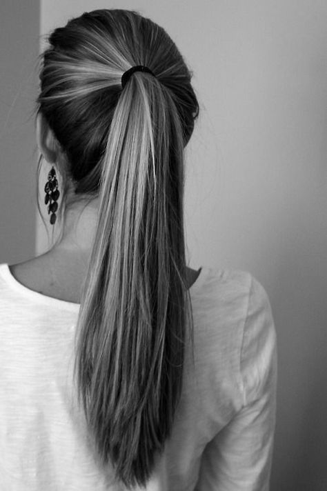 Straight Ponytail Hairstyles, Long Ponytail Hairstyles, Long Hair Ponytail, Ponytail Hairstyles Easy, Fishtail Braid, A Ponytail, Sleek Ponytail, Good Hair Day, Hair Envy