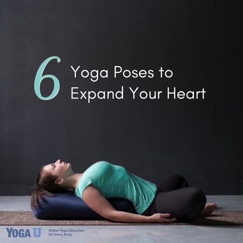 Yoga teacher and writer Charlotte Bell shares some health and well-being tips for your heart health and some all-time favorite expansive heart-opening poses. https://www.yogauonline.com/yoga-practice-tips-and-inspiration/6-yoga-poses-expand-your-heart #hearthealth #yogapose #yogapractice #yogatip #yogainspiration #yogaposes #yogalove #yogaeverydamnday #yogagirl #yogastudio #yogalover #yogalife #yogajourney #yogafit Yin Yoga Heart Opener, Yoga For The Heart, Heart Opening Restorative Yoga, Heart Opener Yoga Poses, Heart Opening Yin Yoga Sequence, Heart Chakra Yoga Poses, Heart Opening Yoga Sequence, Heart Opening Yoga Poses, Heart Openers Yoga