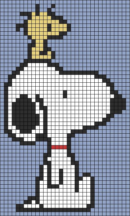 Halloween Snoopy Alpha Pattern, Snoopy Graph Pattern, Crochet Tapestry Pattern Sanrio, Snoopy Alpha Pattern Crochet, Snoopy Tapestry Crochet Pattern, Snoopy Granny Square, The Office Crochet Patterns, Cute Pixel Art Crochet, Crochet Grids Patterns