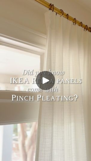 11K views | Imagine my surprise when I discovered that these IKEA Ritva curtains already come with pinch pleating tape sewed on back! Pinch pleating takes curtains... | By Lizzie Gaines RealtorFacebook Ikea Ritva Curtains, Pinch Pleat Curtains Diy, Ritva Curtains, Curtain Alternatives, Grand Millennial Decor, Grandmillenial Style, Grand Millennial Style, Preppy Decor, Ikea Curtains