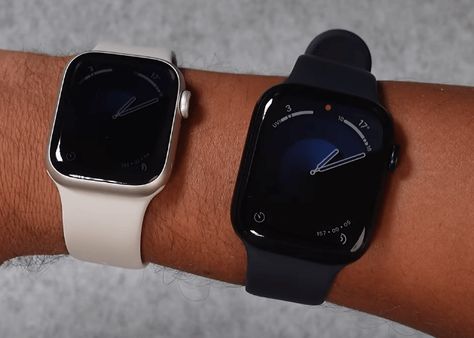 Apple Watch Series 9 (45mm vs 41mm) Latest Apple Watch, Apple Watch Series 9 45mm, Apple Watch Series 9 Starlight, Apple Watch 45mm Women On Wrist, Apple Watch Series 9 Aesthetic, Apple Watch 41mm Vs 45mm, Apple Watch On Women Wrist, Apple Watch Women Fashion, Apple Watch Size Comparison