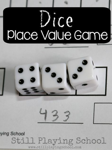 Teach kids about place value of hundreds, tens, and ones while playing this math game with dice! Teaching Hundreds Tens Ones, Place Value Math Games, Dice Math Games, Place Value Game, Place Value Games, Teaching Place Values, Maths Ideas, Math Place Value, Math Games For Kids