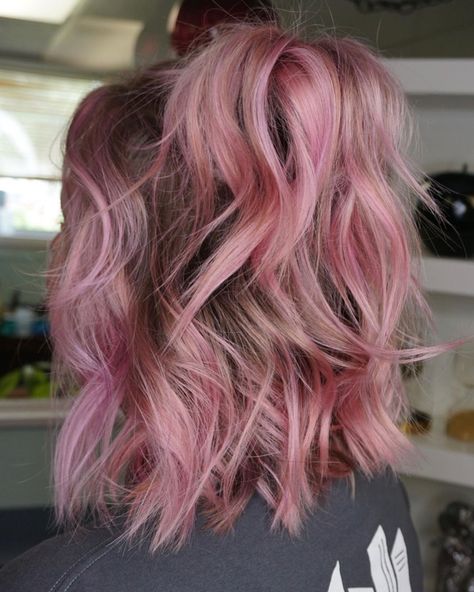 Pink Hair On Blonde, Dusty Pink Hair Balayage, Dust Pink Hair, Dirty Pink Hair, Smokey Pink Hair, Muted Pink Hair, Dusty Blonde Hair, Subtle Pink Hair, Pink Hair Balayage