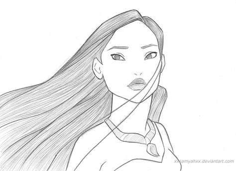 A Pocahontas Sketch, Tattoo Disney, Disney Pocahontas, A Drawing, Pocahontas, Sketch, Deviantart, Disney, Hair