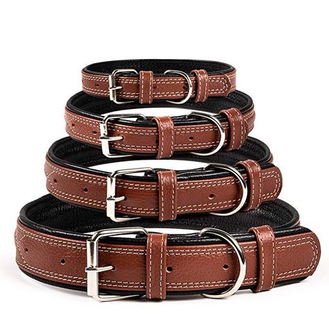 Amazon.com : Orsus Dog Collar Leather Brown - Collar for Small Medium Large Dogs Black (Neck Fit 11''-15'') : Pet Supplies