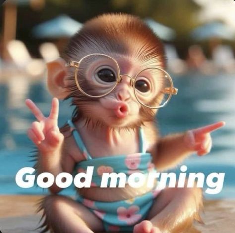 Monkey Good Morning, Good Morning Monkey Funny, Just Checking In On You Images Funny, Cute Good Morning Images Funny, Funny Monkey Pictures, Cute Monkey Pictures, Good Morning Animals, Good Morning Message