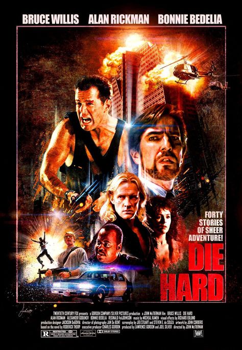 80s Action Movies, Die Hard Movie Poster, Die Hard Poster, Bruce Willis Die Hard, Christmas Marathon, Die Hard Movie, Bonnie Bedelia, Die Hard 1988, 80s Movie Posters