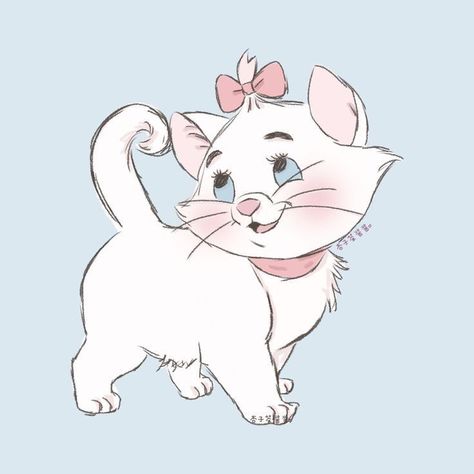 Marie Cat, Marie Aristocats, Soft Pink Theme, Pinturas Disney, Disney Aesthetic, Cute Patterns Wallpaper, Vintage Comics, Disney Drawings, Cute Disney