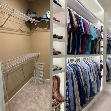 Small Walk In Closet With Dresser, Master Closet Built Ins, Closet Transformation Ideas, Master Closet Makeover, Diy Master Closet, Small Master Closet, Master Closets, Organizing Walk In Closet, Closet Factory