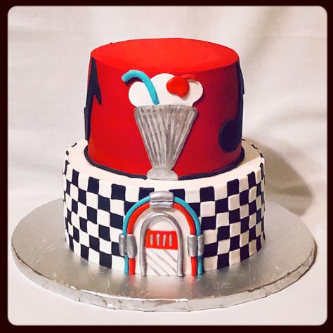 Diner Party, Theme Birthday Cake, 50s Diner, Road House, Guy Fieri, Retro Birthday, Themed Birthday Cakes, Vanilla Buttercream, Themed Cakes