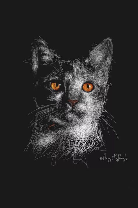 Animal Scribble Art, Scribble Shading, Scribble Art Easy, Scribbles Art, Strange Wallpaper, Marvel Art Drawings, Wall Hd, Group Of Cats, Scribble Drawing