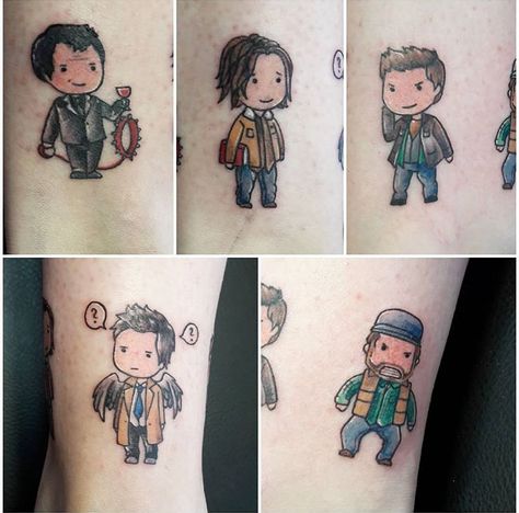 My own tattoo. I love it. #spnfamily #supernatural #sam #dean #castiel #crowley #bobby Crowley Tattoo Supernatural, Supernatural Tattoo Castiel, Supernatural Castiel Tattoo, Castiel Tattoo Ideas, Castiel Tattoo, Supernatural Tattoo Ideas, Spn Tattoo, My Own Tattoo, Crowley Supernatural