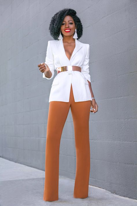 Style Pantry Outfits, Pantry White, Style Pantry, Single Button Blazer, Fashion Blogger Style, High Waist Pants, Blazer Fashion, Mode Inspiration, Work Attire