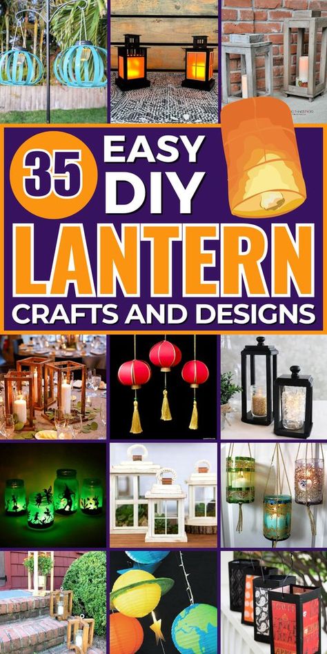 Add a warm glow to your space with these DIY lantern projects. Perfect for indoors or outdoors! Diy Rope Lantern, Diy Boho Lanterns, How To Make Lanterns Diy, Diy Lantern Decor, Diy Twine Lanterns, Lantern Diy Ideas, Lantern Decor Diy, Lantern Projects, Make Lanterns